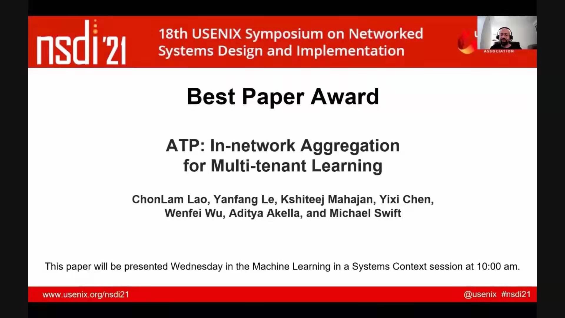 �ڮծդͼB�T�L�H�Ĥ@�@����NSDI2021�̨νפ��