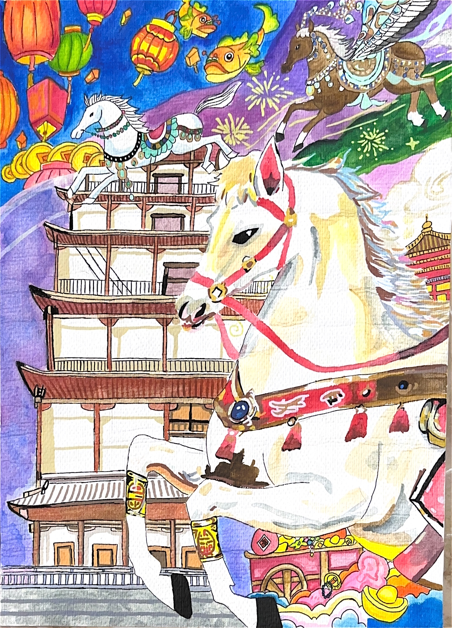 初中組 劉佳妮 《飛天駿躍,燈燿長安》三等獎